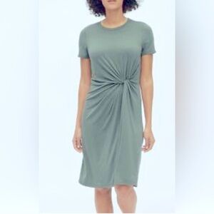 Gap Soft Spun Knot Midi Dress, Sage Green, Medium